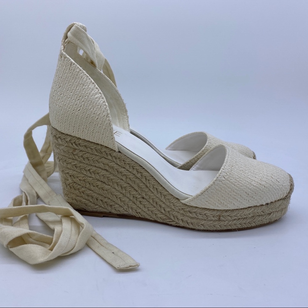 RAYE Dahlia Wedge Espadrille - White Size 8